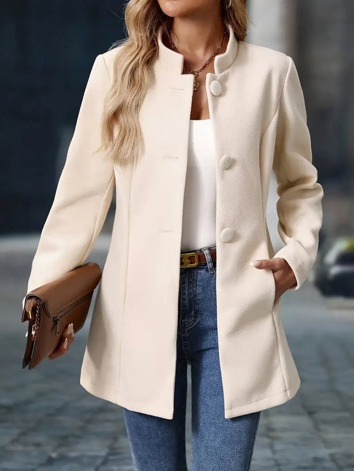 Damen Eleganter Stehkragen Women Coat Figurbetonter Blazer