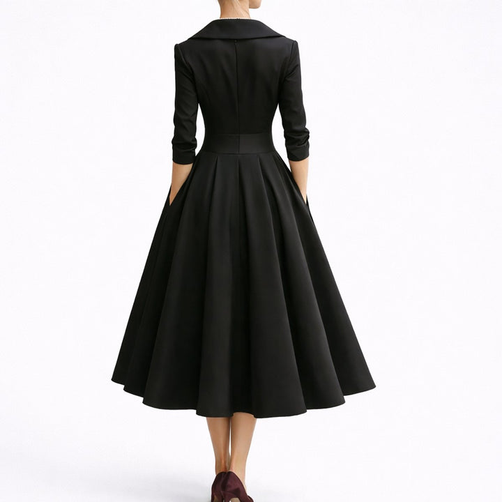 Damen Elegantes A-Linien Midi-Kleid für Hochzeitsgäste im Herbst