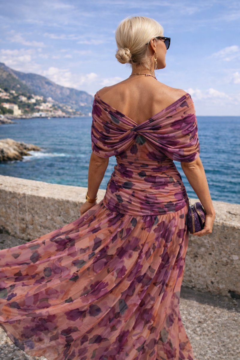 Damen Elegantes Cocktailkleid Maxi V-Ausschnitt Chiffon Festkleid