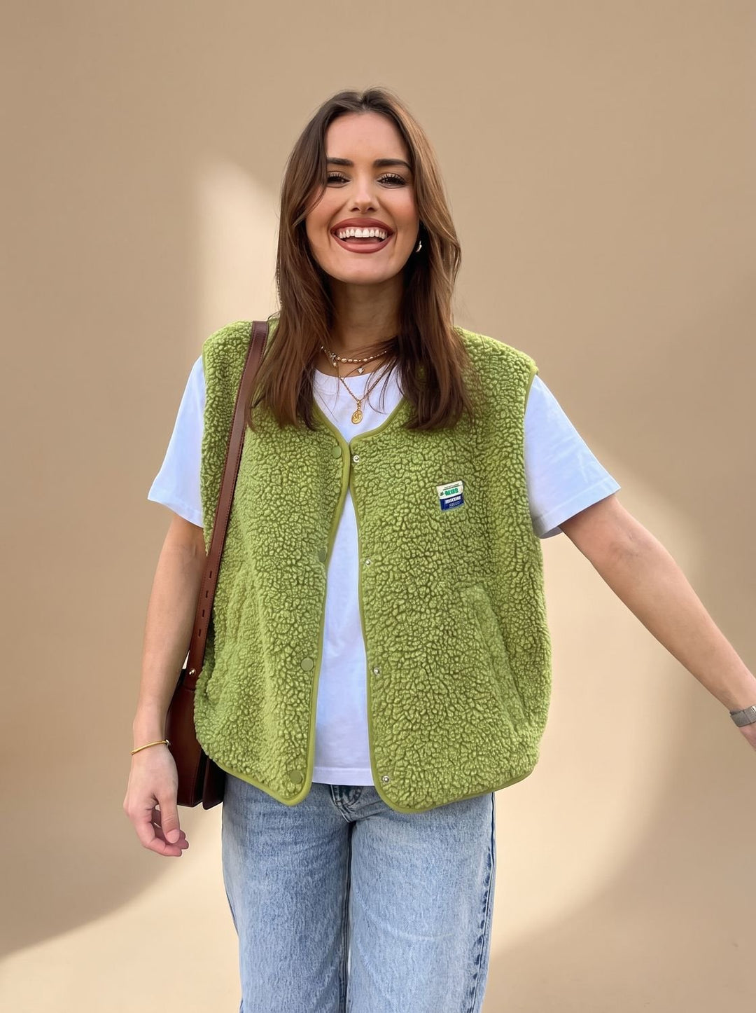 Damen Fleece Bodywarmer Ärmellose Weste - Grün