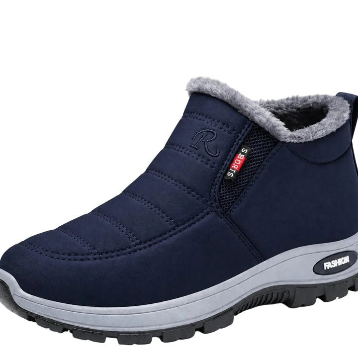 Damen Gefütterte Quilted Slip-On Winterstiefeletten mit Rutschfester Sohle - Blau