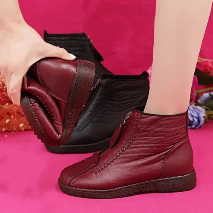 Damen Gefütterte Rutschfeste Reißverschluss Ankle Boots