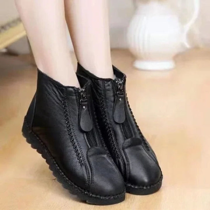 Damen Gefütterte Rutschfeste Reißverschluss Ankle Boots