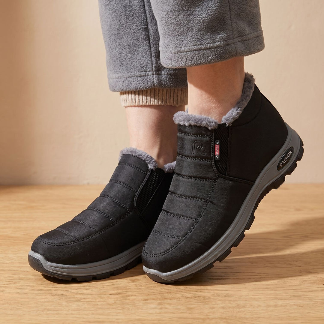 Damen Gefütterte Slip-On Winterstiefeletten Rutschfest