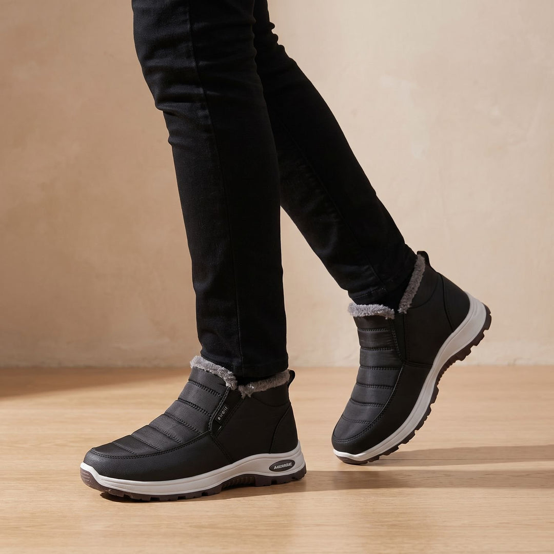 Damen Gefütterte Slip-On Winterstiefeletten Rutschfest