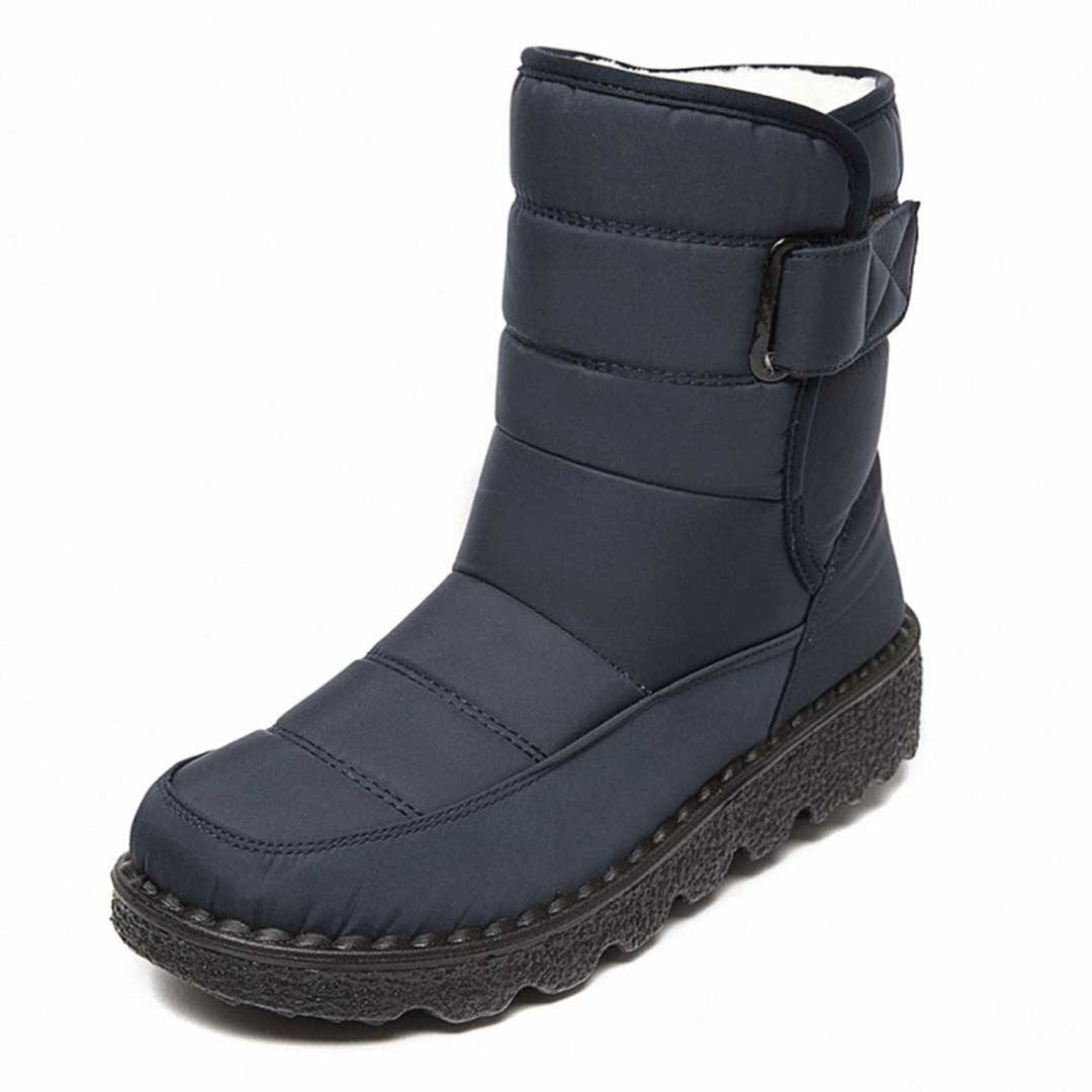 Damen Gefütterte Wasserdichte Rutschfeste Knee High Boots Thermostiefel - Dunkelblau
