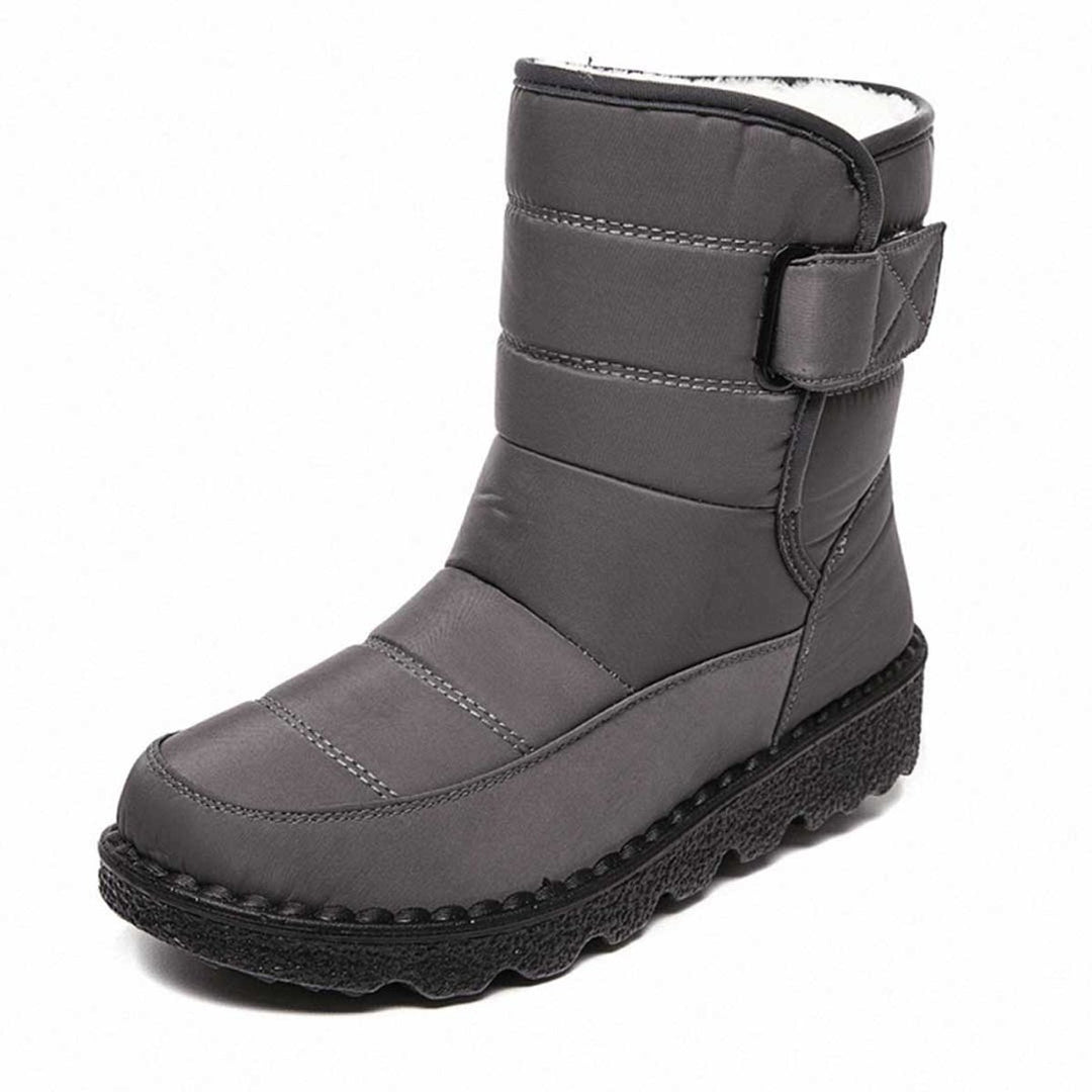 Damen Gefütterte Wasserdichte Rutschfeste Knee High Boots Thermostiefel - Grau
