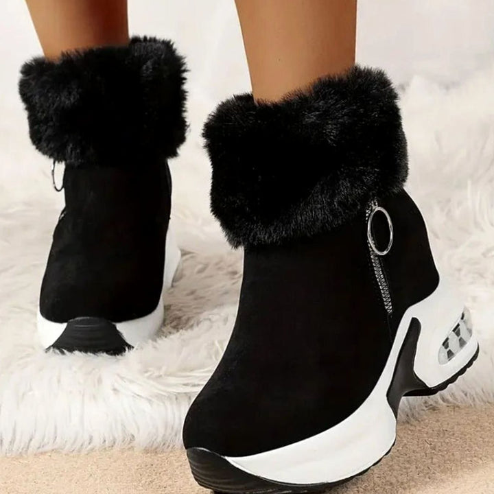 Damen Gefütterte Winterstiefel mit Luftkissen-Dämpfung Rutschfester Plateausohle