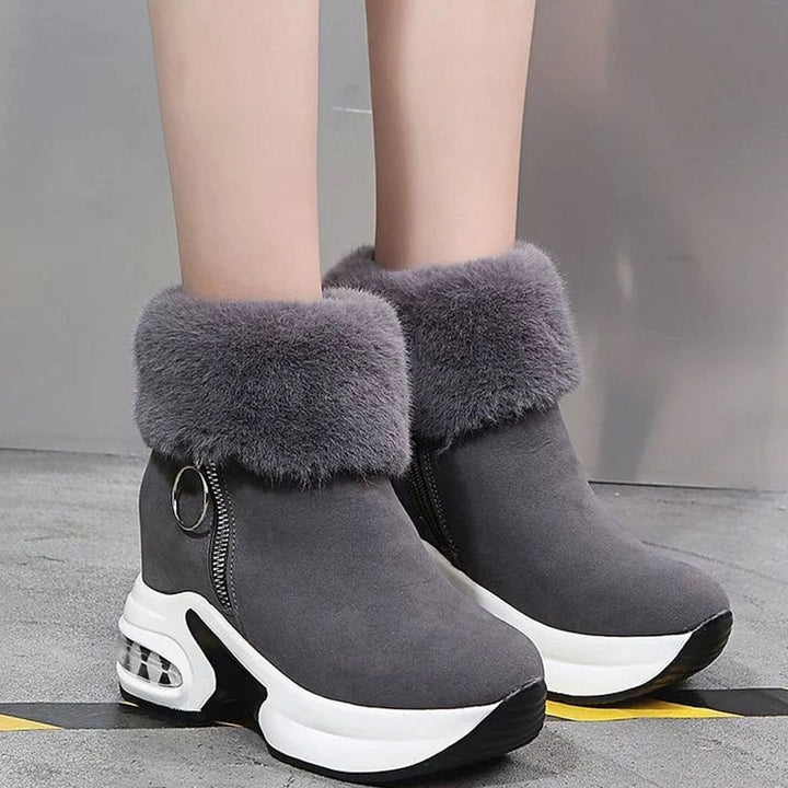Damen Gefütterte Winterstiefel mit Luftkissen-Dämpfung Rutschfester Plateausohle