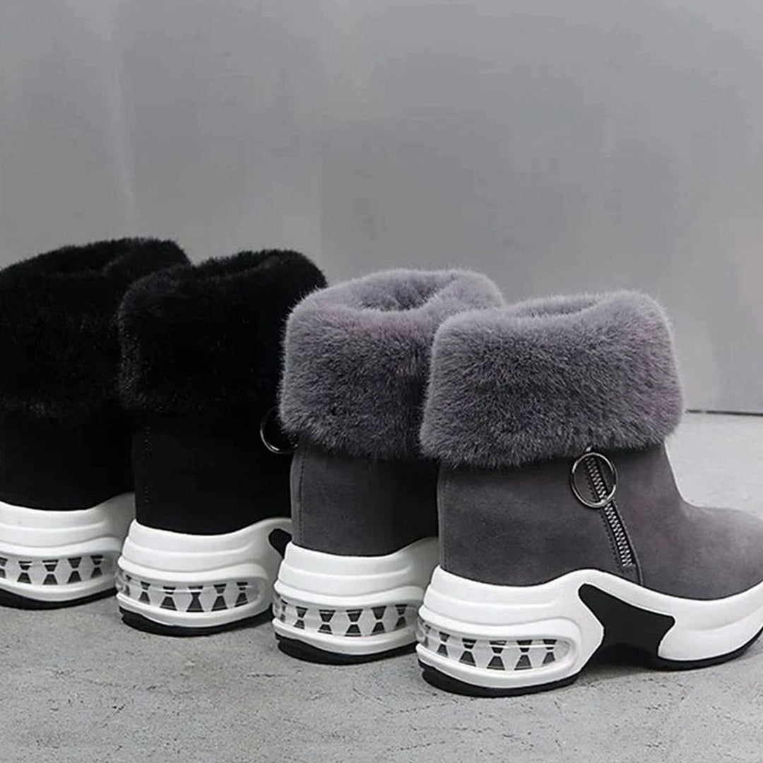 Damen Gefütterte Winterstiefel mit Luftkissen-Dämpfung Rutschfester Plateausohle