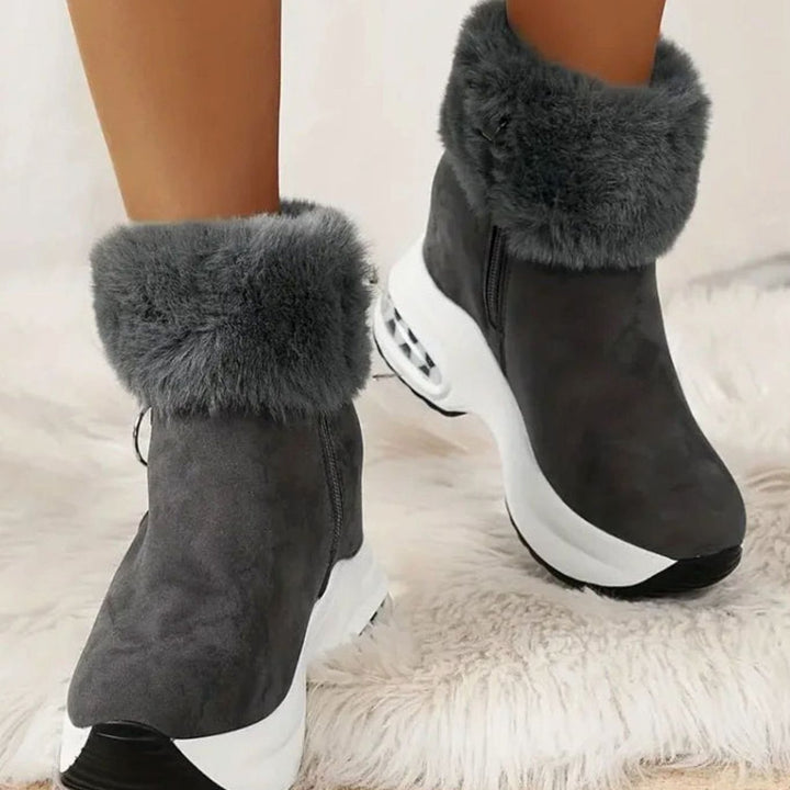 Damen Gefütterte Winterstiefel mit Luftkissen-Dämpfung Rutschfester Plateausohle