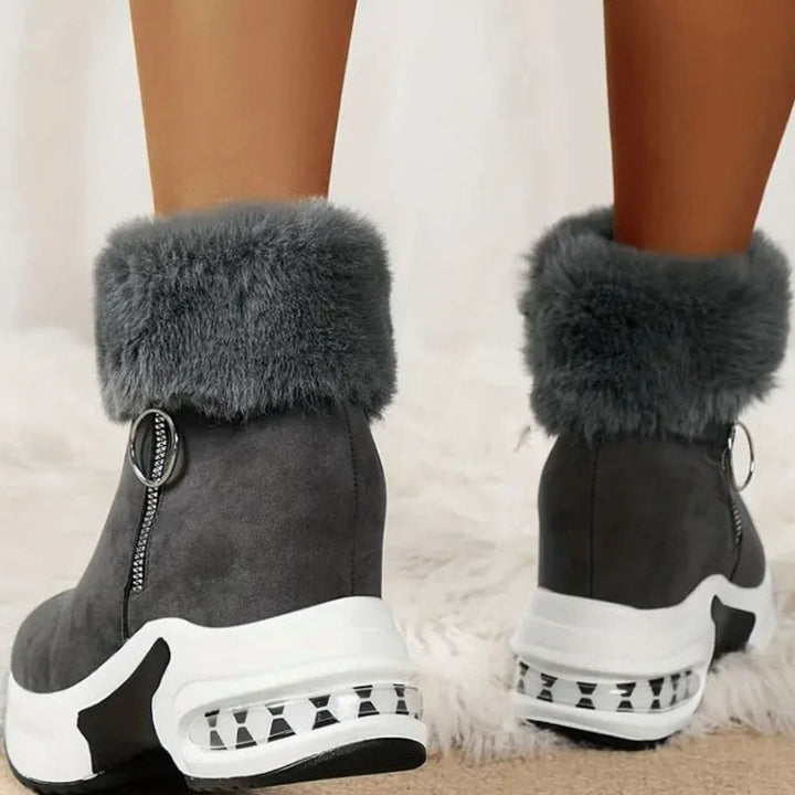 Damen Gefütterte Winterstiefel mit Luftkissen-Dämpfung Rutschfester Plateausohle