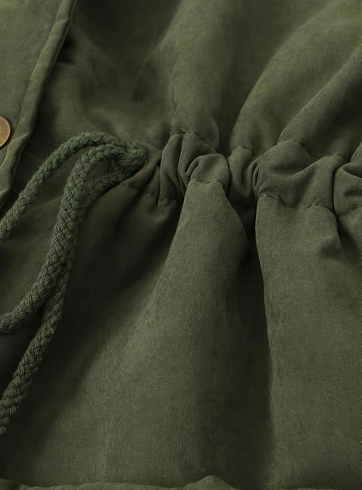 Damen Gefütterter Winter-Parka mit Teddykragen und Tunnelzug