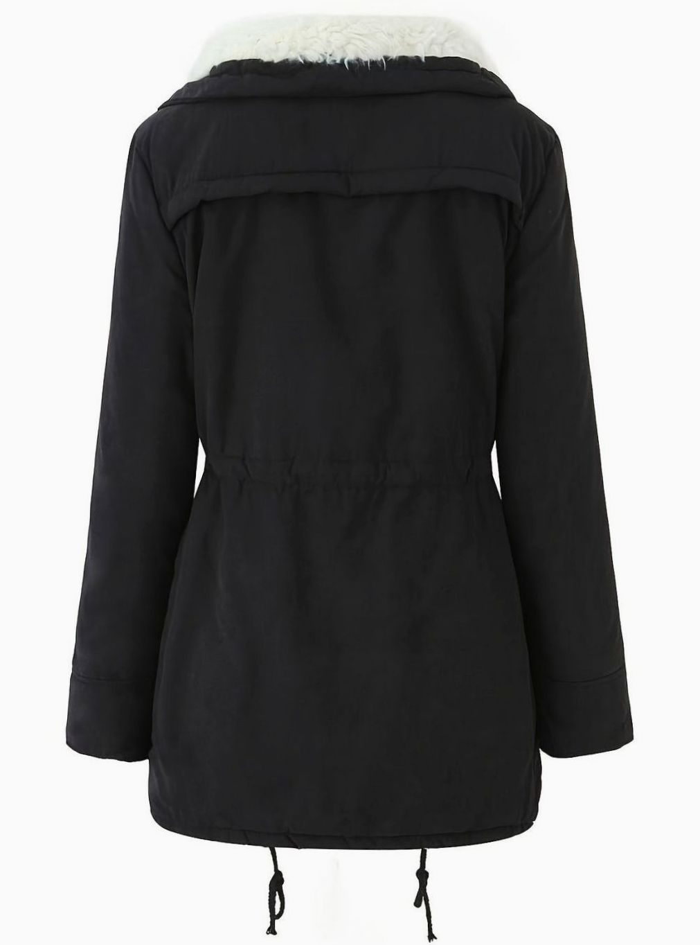 Damen Gefütterter Winter-Parka mit Teddykragen und Tunnelzug
