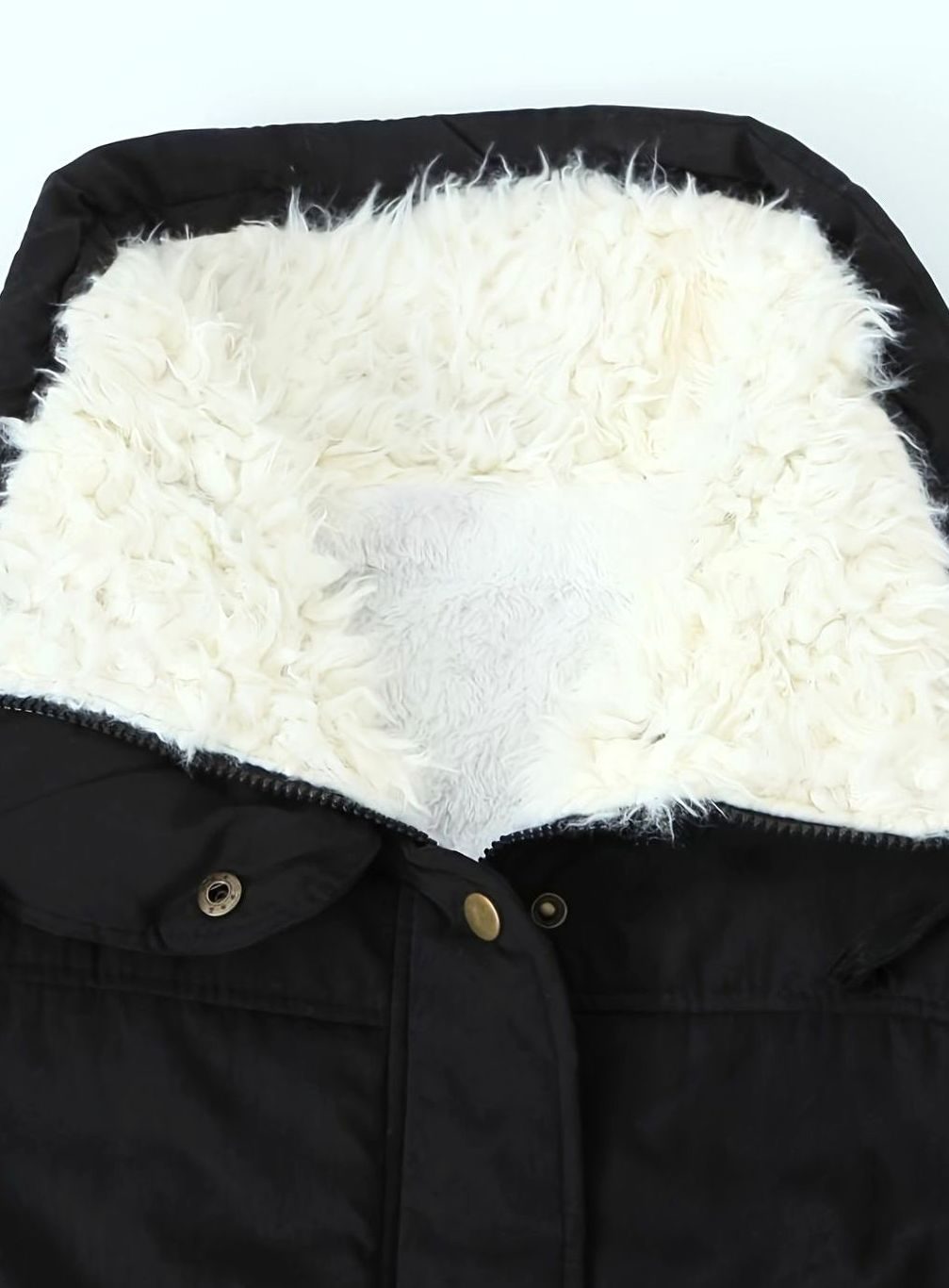 Damen Gefütterter Winter-Parka mit Teddykragen und Tunnelzug