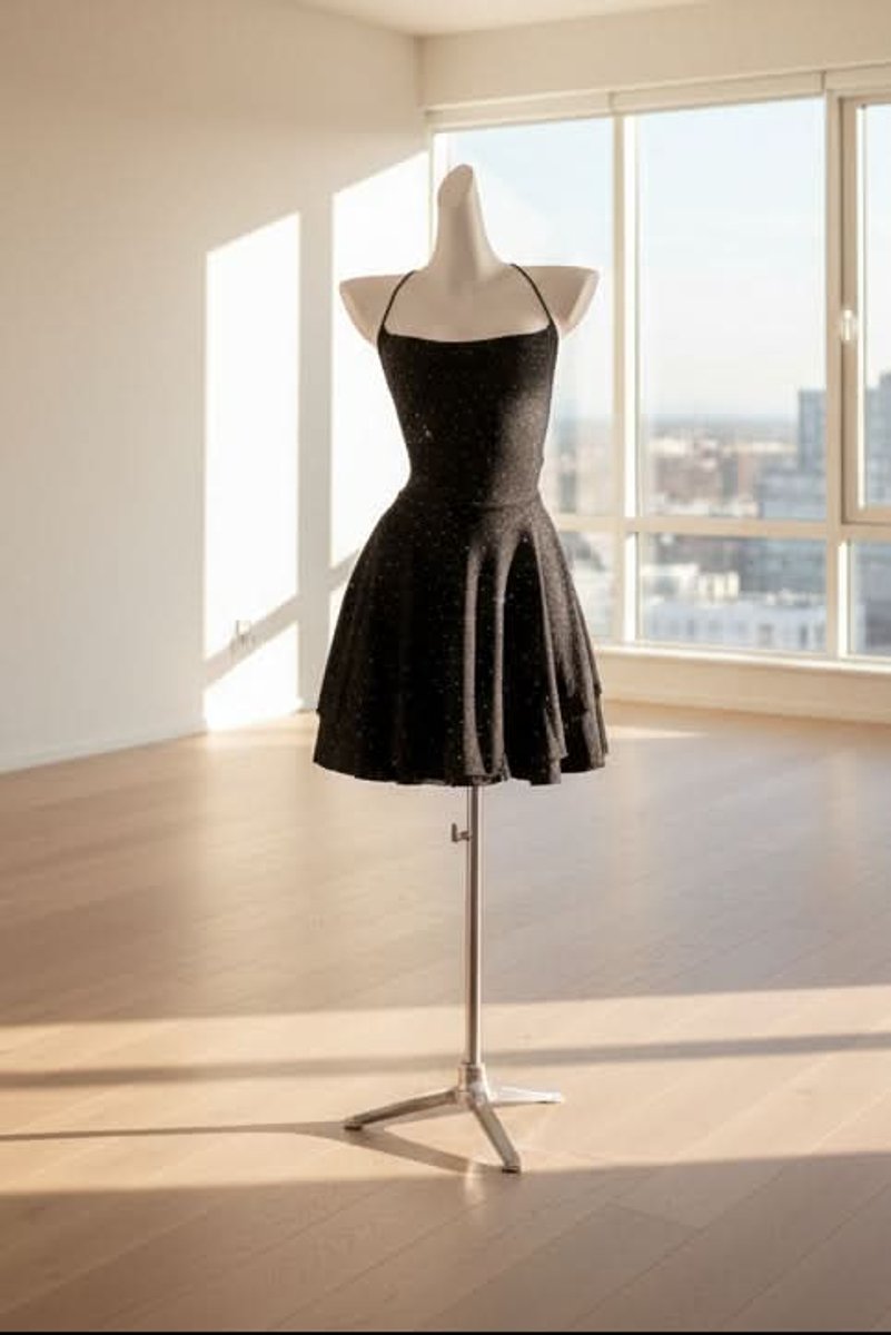Damen Glitzer Pailletten Cocktailkleid Ausgestelltes Minikleid