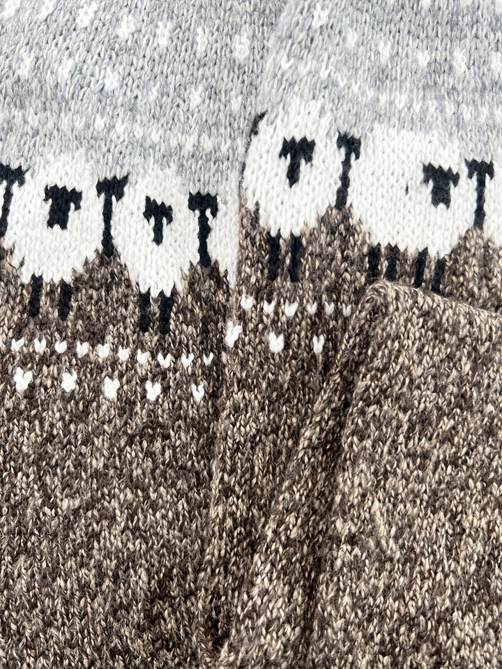 Damen Grobstrick-Pullover mit Schaf-Jacquardmuster