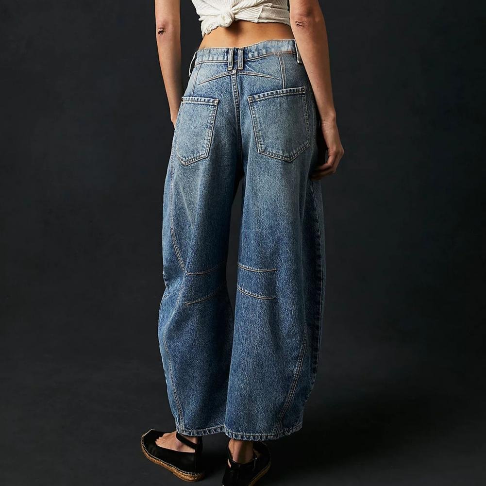 Damen High-Waist Barrel-Leg Relaxed-Fit Jeans