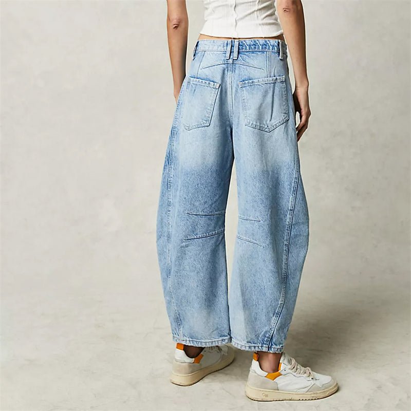 Damen High-Waist Barrel-Leg Relaxed-Fit Jeans