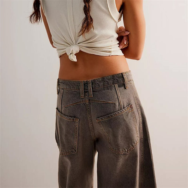 Damen High-Waist Barrel-Leg Relaxed-Fit Jeans