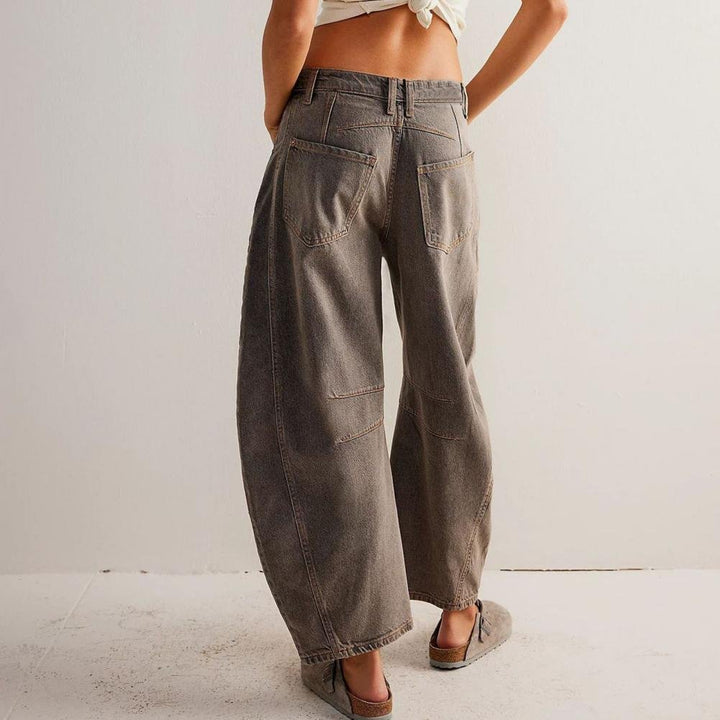 Damen High-Waist Barrel-Leg Relaxed-Fit Jeans