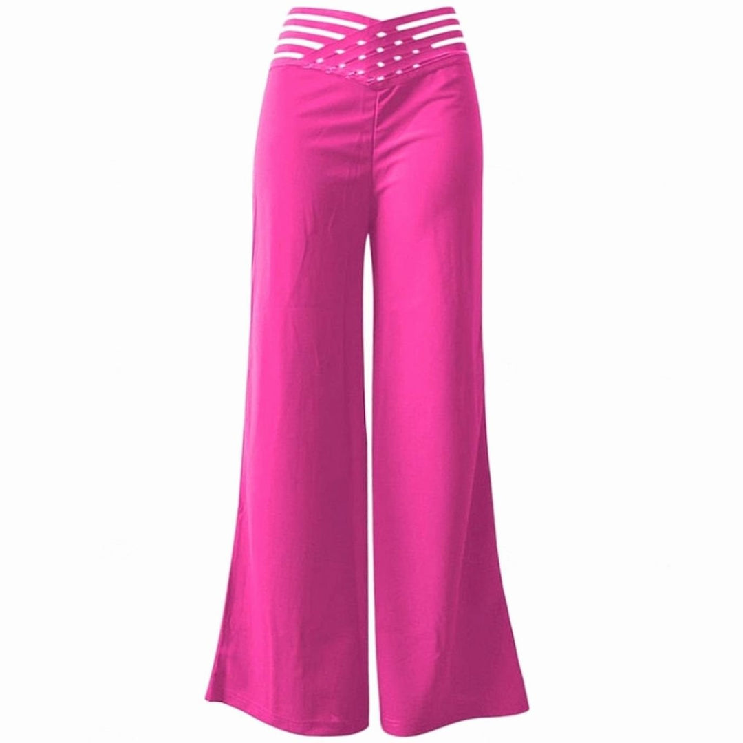 Damen High-Waist Wide-Leg Hose mit Crossover-Bund