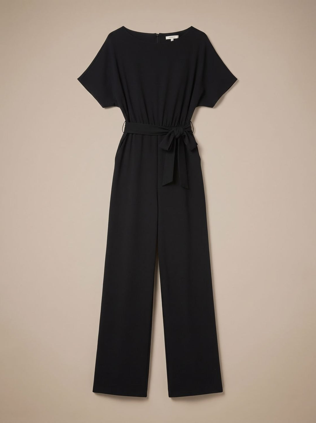 Damen Jumpsuit mit Bindegürtel und weitem Bein
