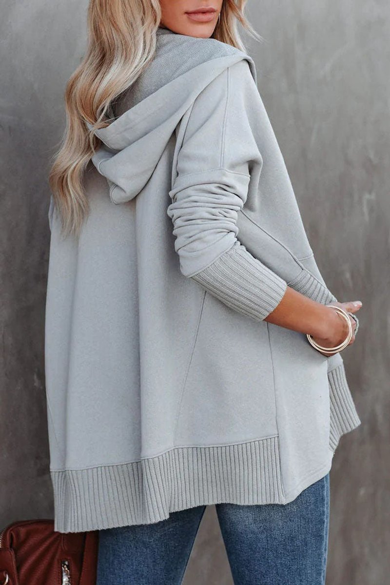 Damen Kapuzen-Tunika Langarm Oversized Hoodie Pullover