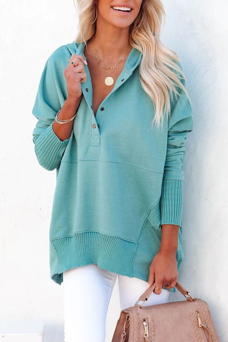 Damen Kapuzen-Tunika Langarm Oversized Hoodie Pullover