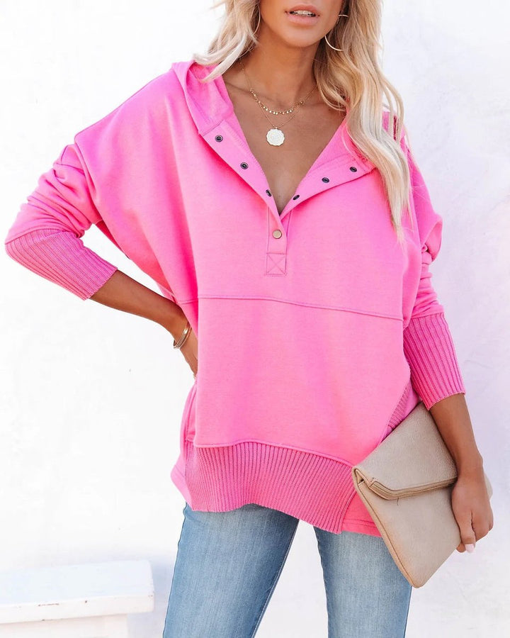 Damen Kapuzen-Tunika Langarm Oversized Hoodie Pullover