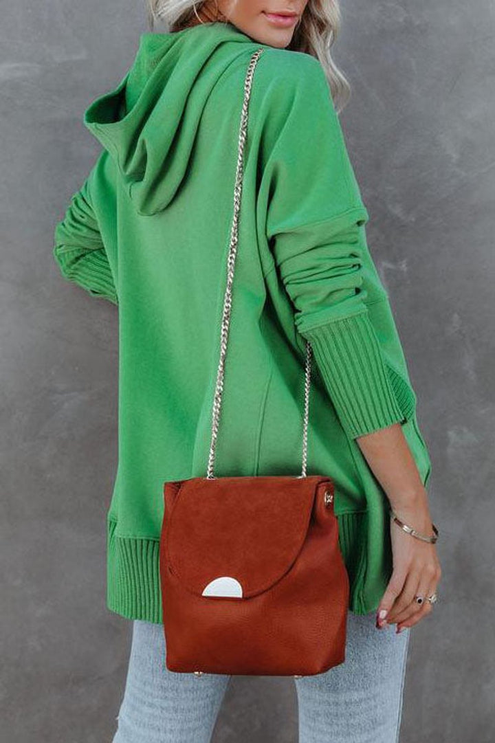 Damen Kapuzen-Tunika Langarm Oversized Hoodie Pullover