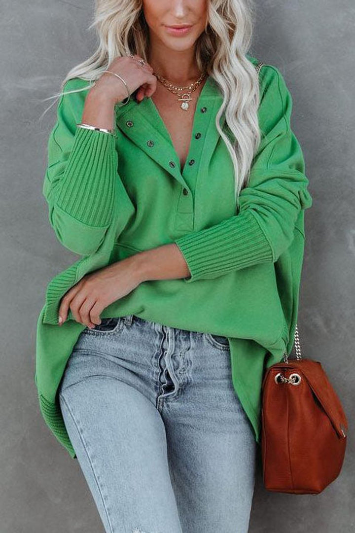 Damen Kapuzen-Tunika Langarm Oversized Hoodie Pullover