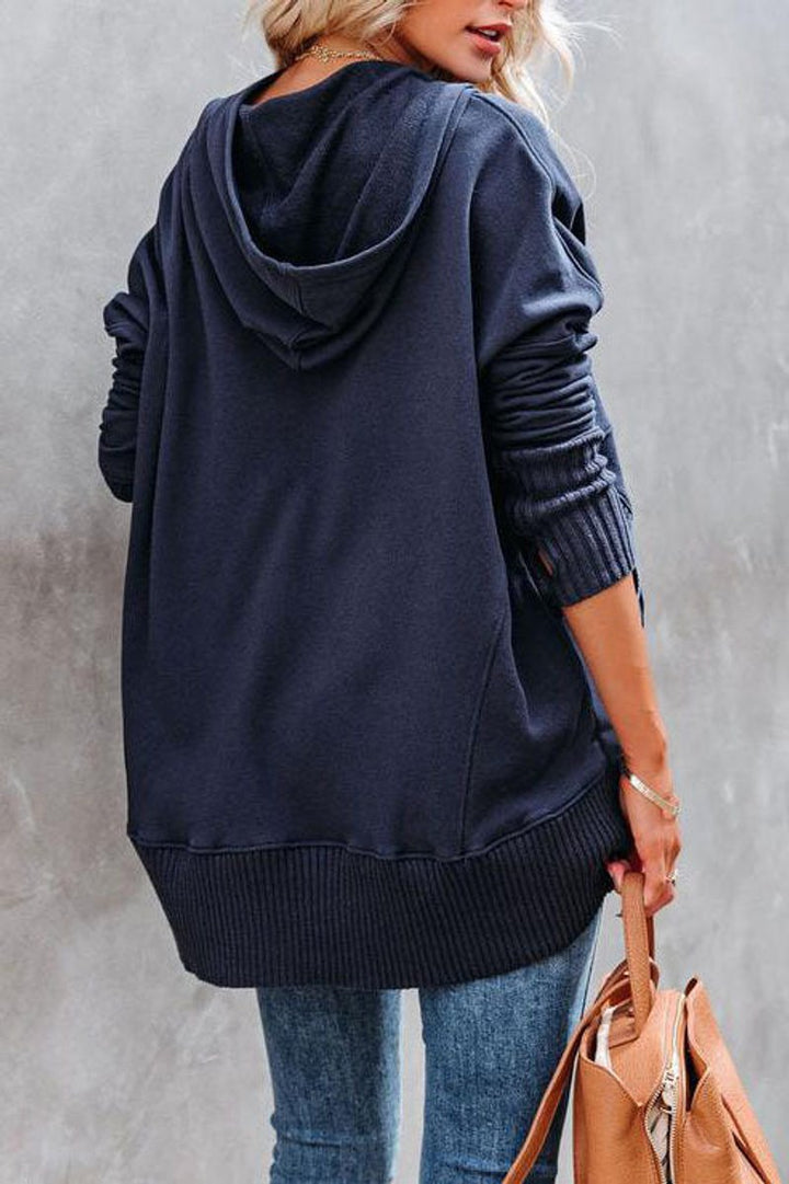 Damen Kapuzen-Tunika Langarm Oversized Hoodie Pullover