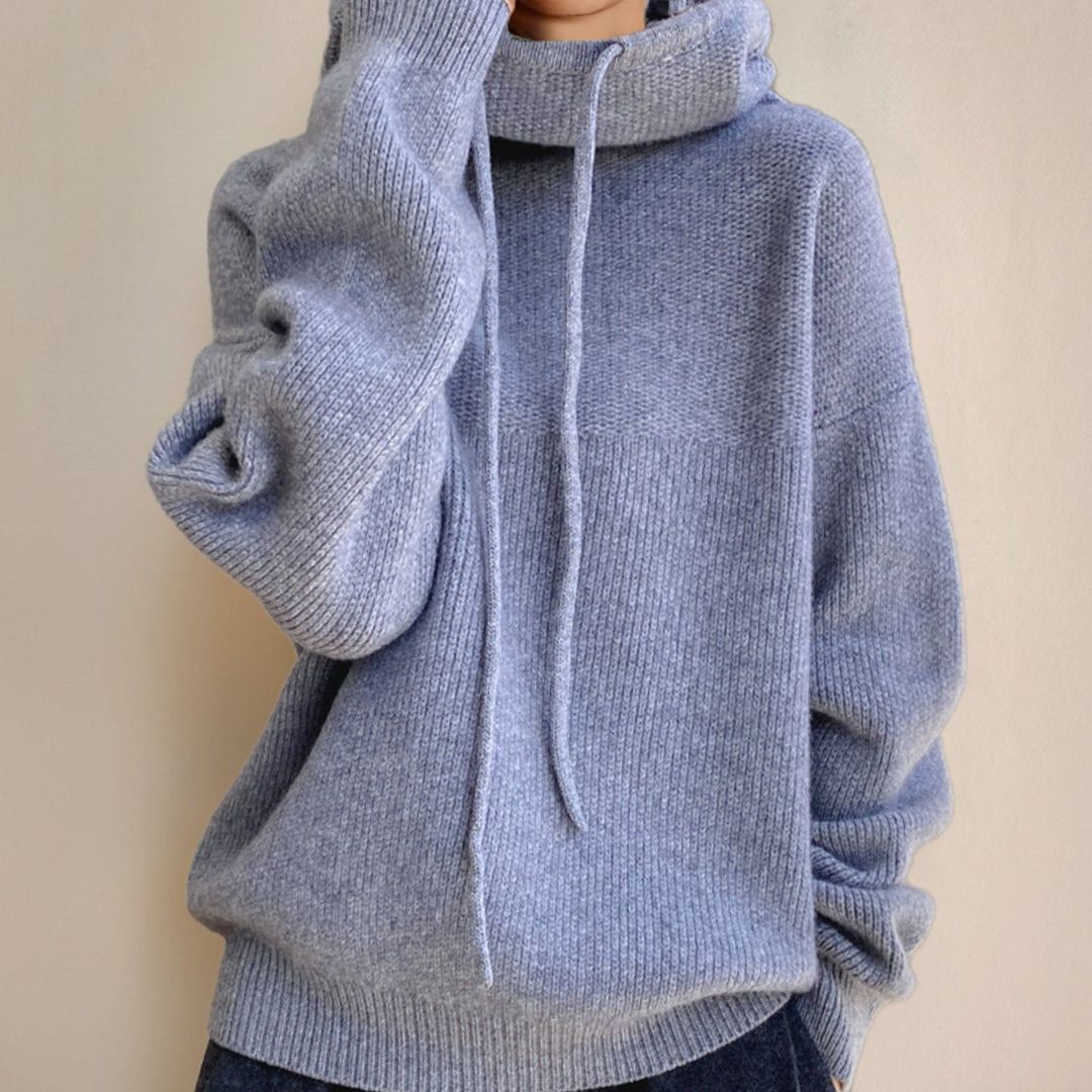Damen Kapuzenpullover mit lockerem Schnitt Strick Hoodie