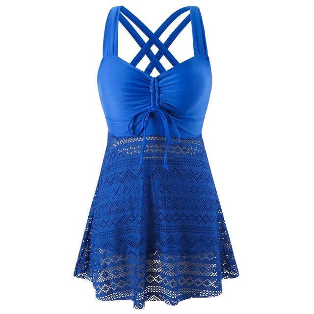 Damen Klassischer Unterstützender Tankini-Set - Blauw