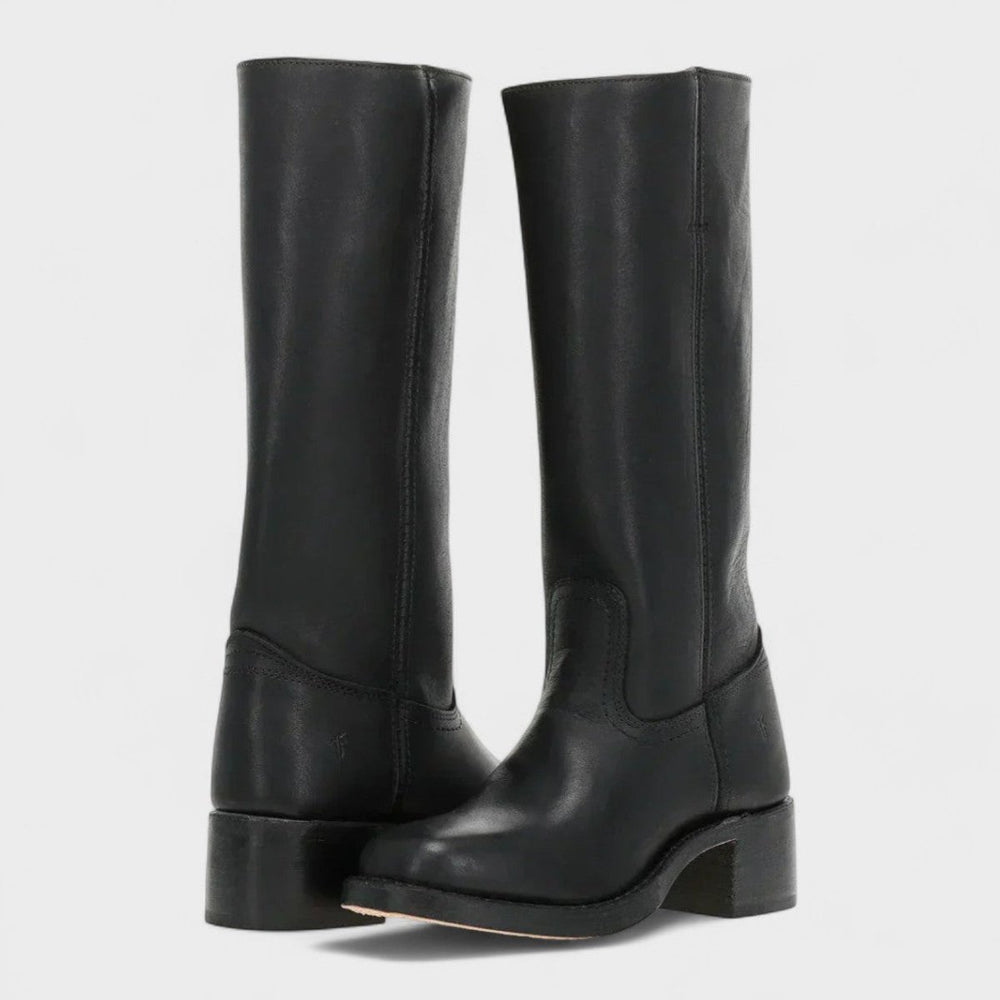 Damen Kniehohe Lederstiefel im klassischen Western-Stil