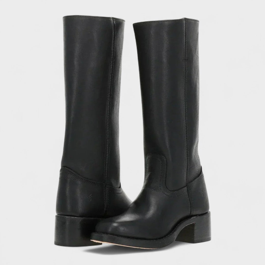 Damen Kniehohe Lederstiefel im klassischen Western-Stil