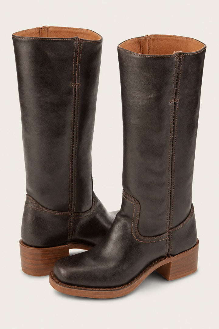 Damen Kniehohe Stiefel Schlanke Passform Strukturierter Absatz - Brown