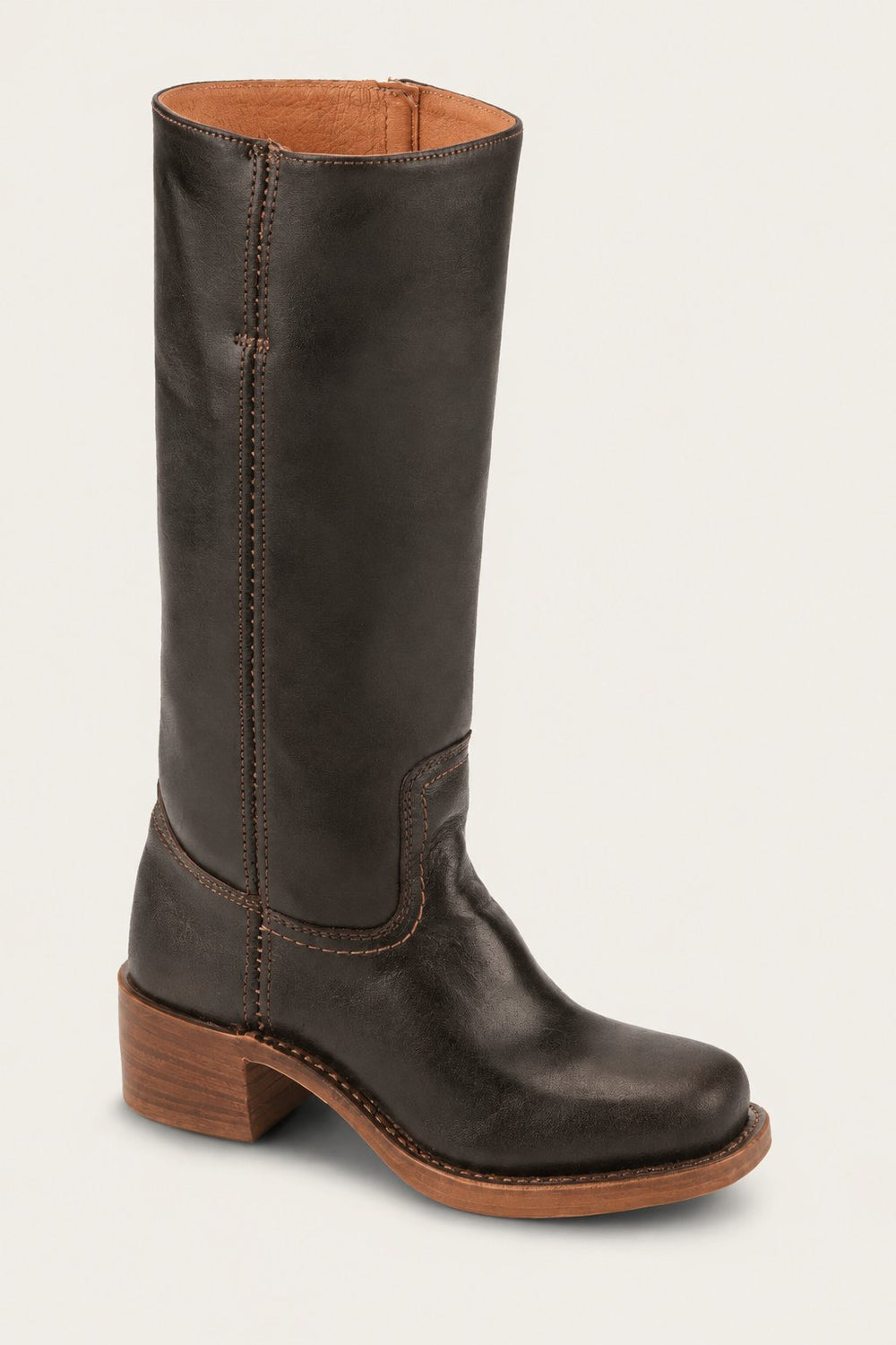 Damen Kniehohe Stiefel Schlanke Passform Strukturierter Absatz