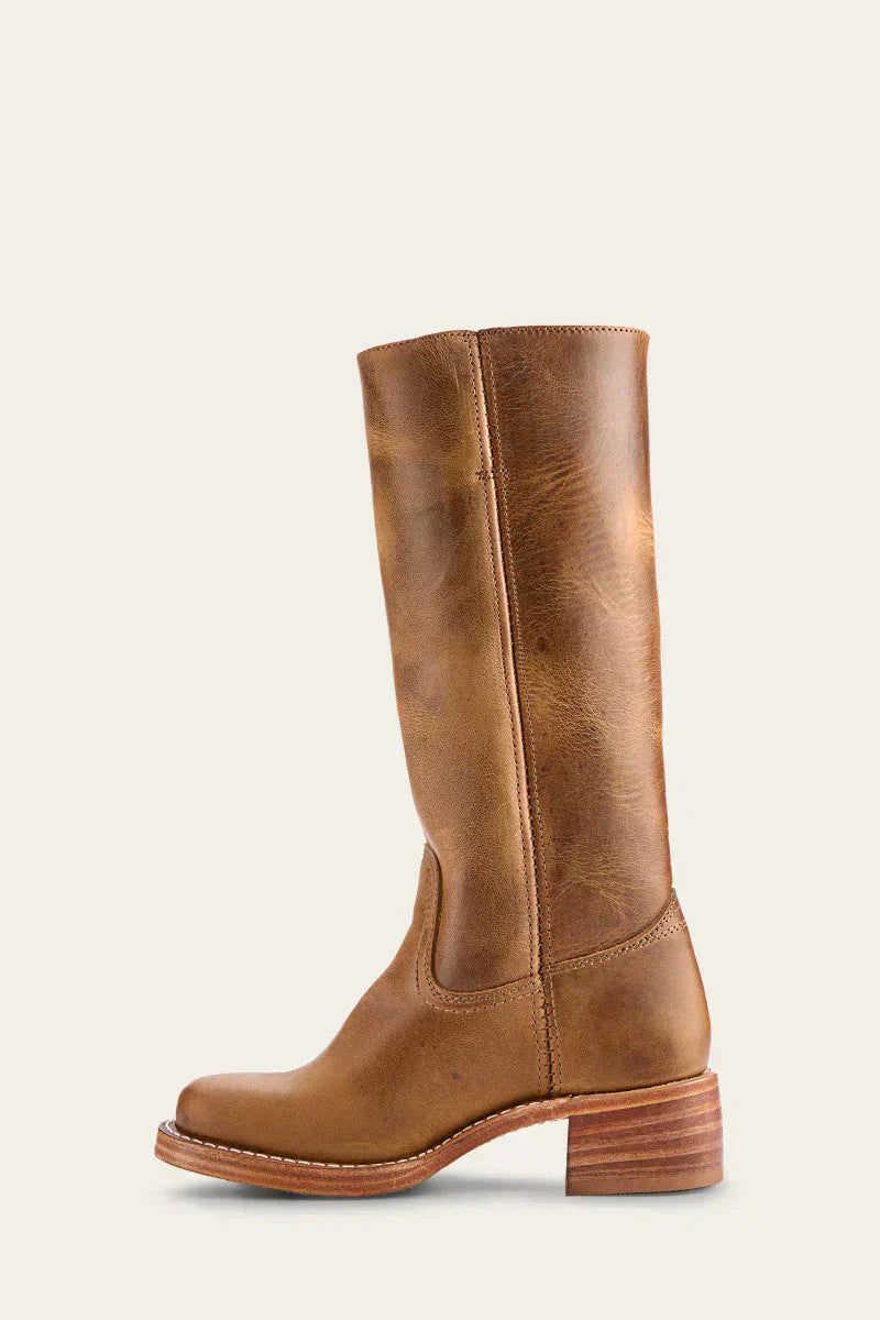 Damen Kniehohe Stiefel Schlanke Passform Strukturierter Absatz