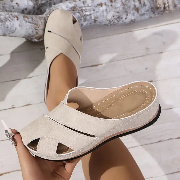 Damen Komfort Atmungsaktive Slip-On Sandalen - Beige