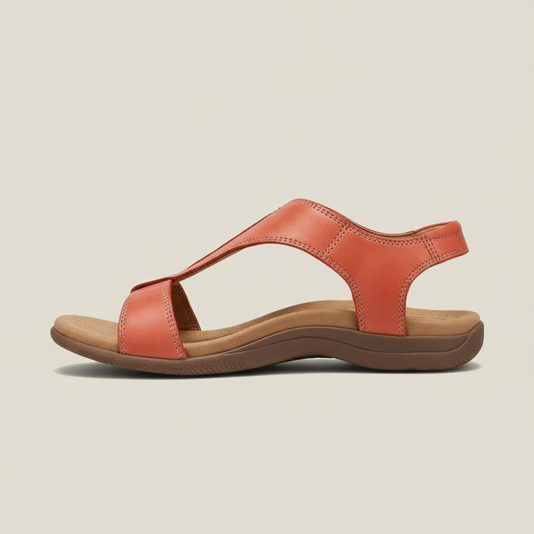 Greta Comfortable T-Strap Velcro Open-Toe Sandals