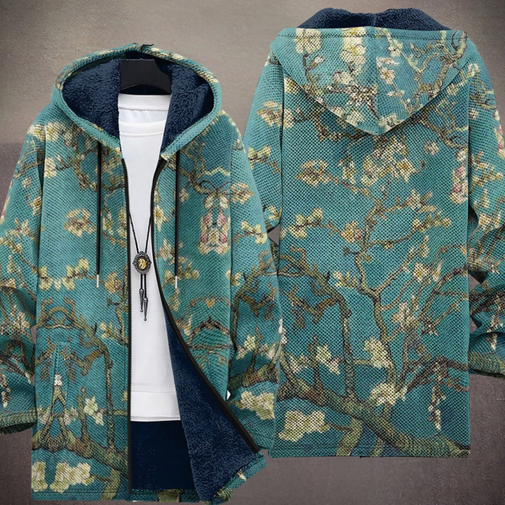 Damen Kunstdruck Fleece-Gefütterter Kapuzenparka mit Reißverschluss