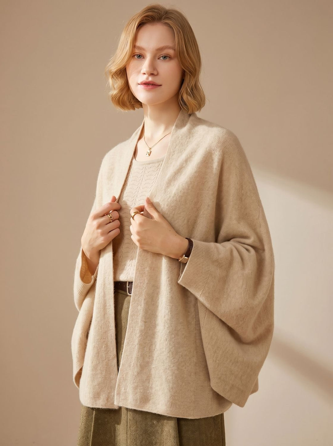 Damen Kunstkaschmir Schal Weicher Oversized Poncho-Schal