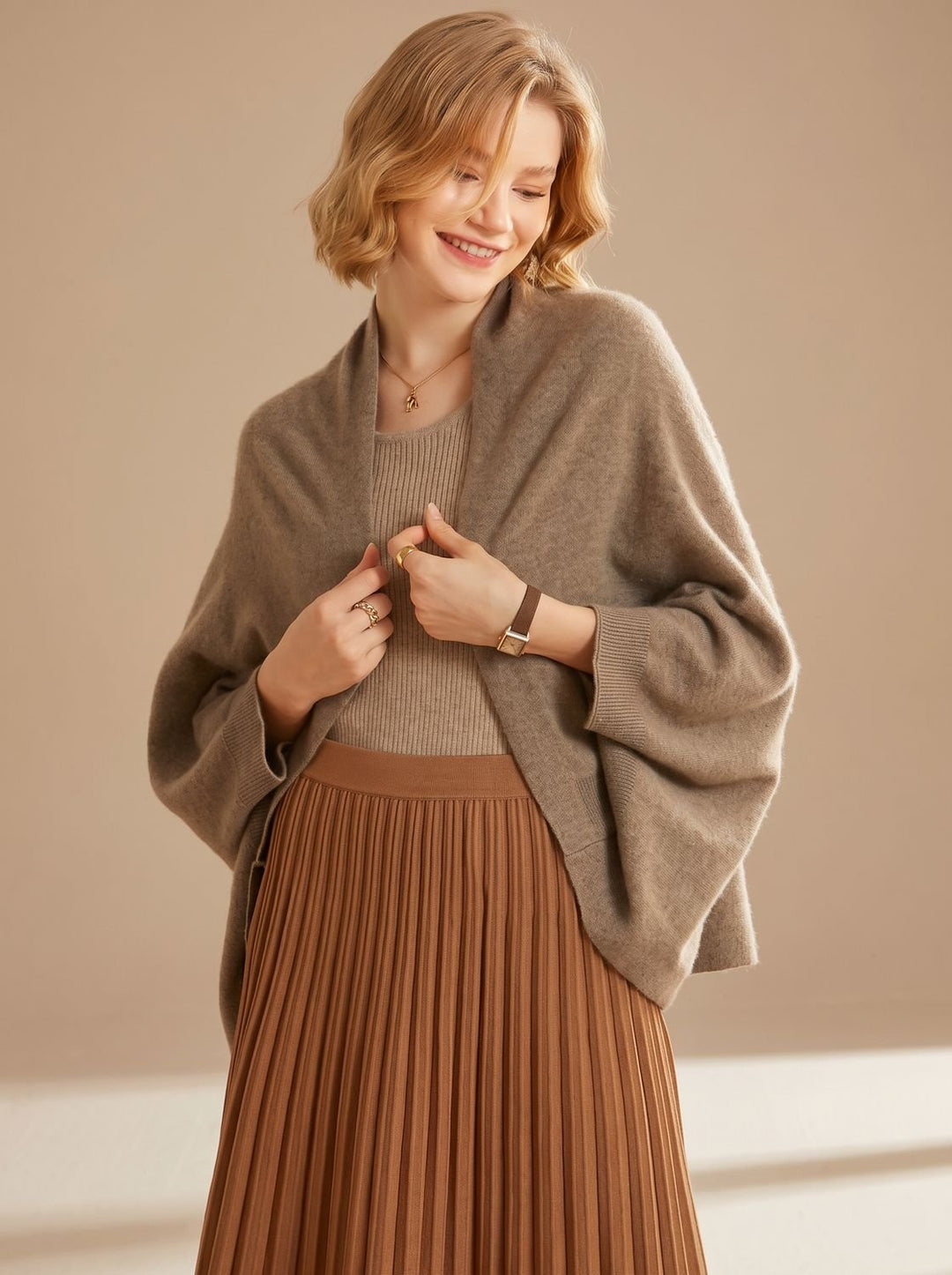 Damen Kunstkaschmir Schal Weicher Oversized Poncho-Schal