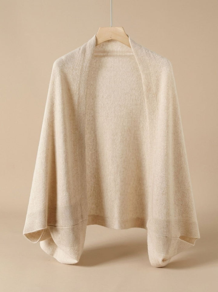 Damen Kunstkaschmir Schal Weicher Oversized Poncho-Schal - Beige
