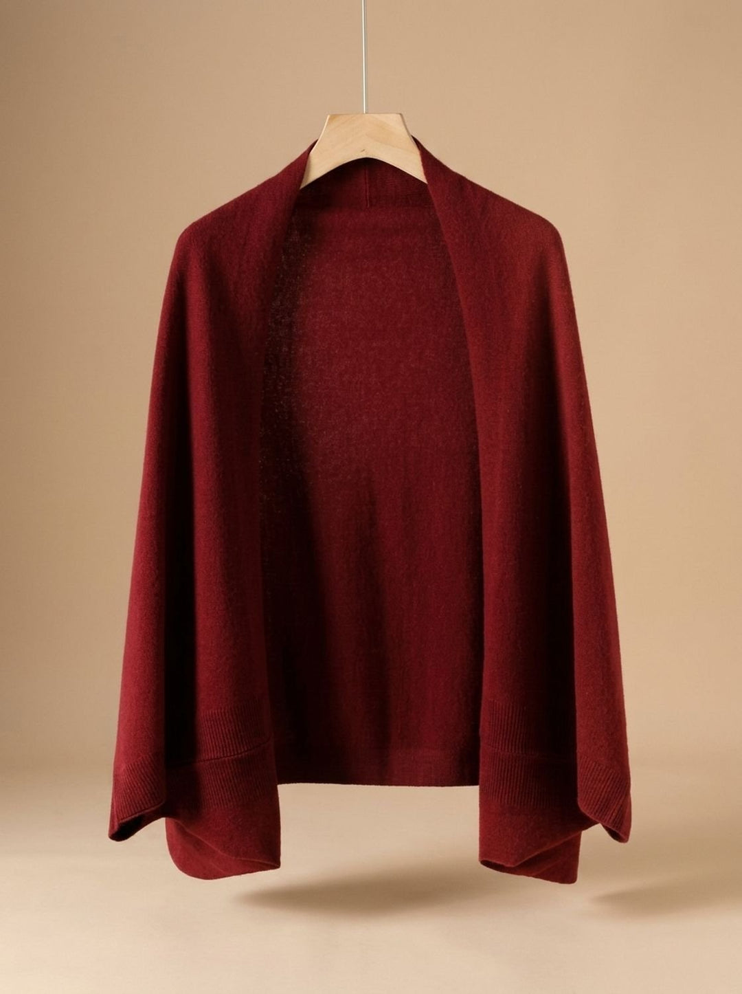 Damen Kunstkaschmir Schal Weicher Oversized Poncho-Schal - Bordeaux