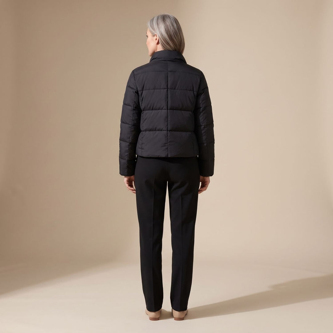 Damen Kurzschnitt Stehkragen Winterjacke gesteppte Steppjacke