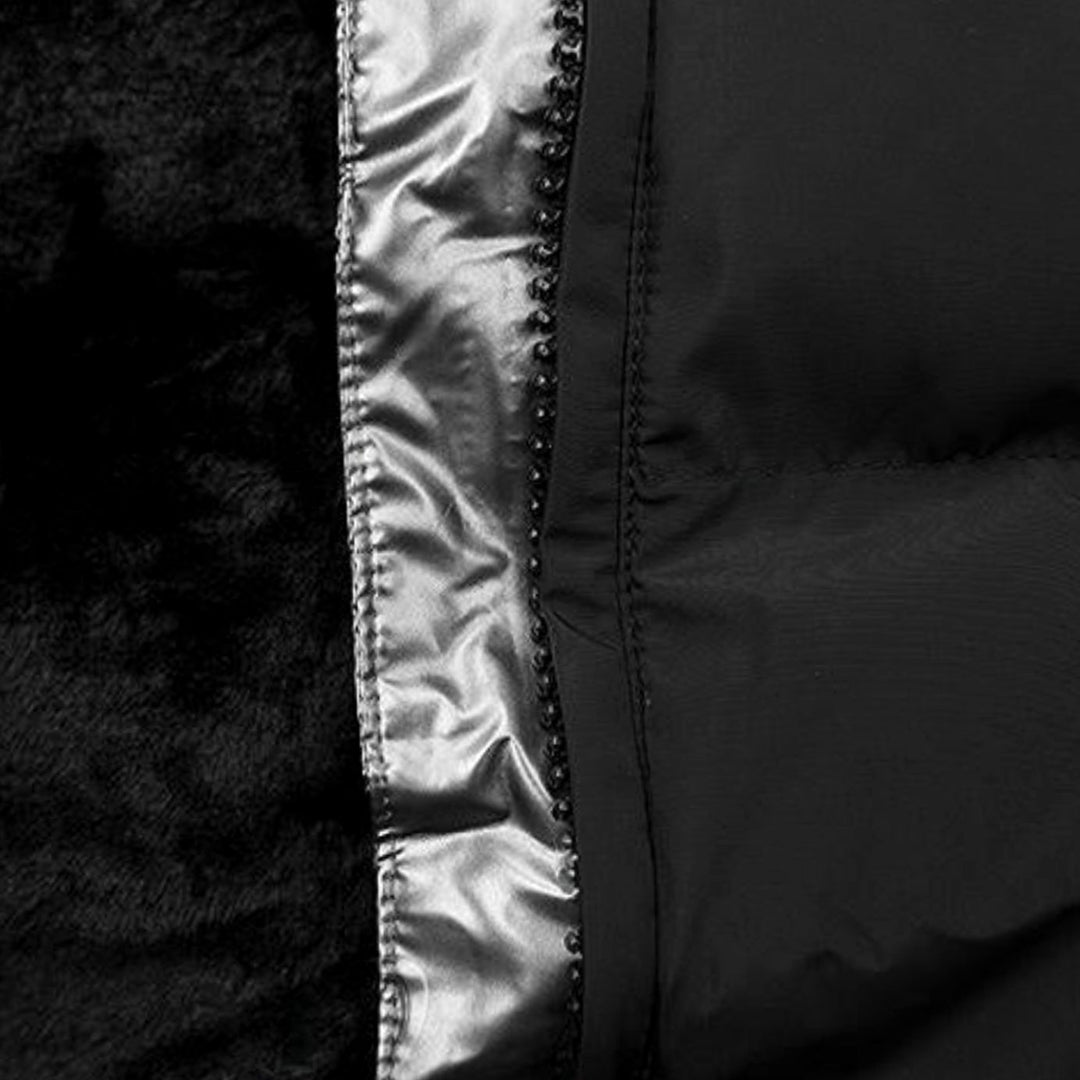 Damen Lange Puffer Winterjacke mit Kapuze Wasserdicht Tailliert