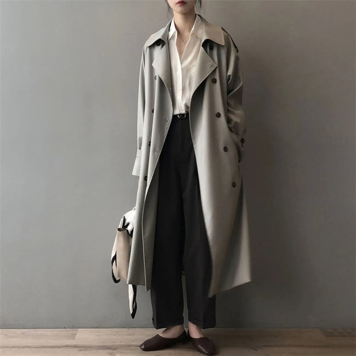 Helene Women's Long Water-Resistant Double-Breasted Trench Coat